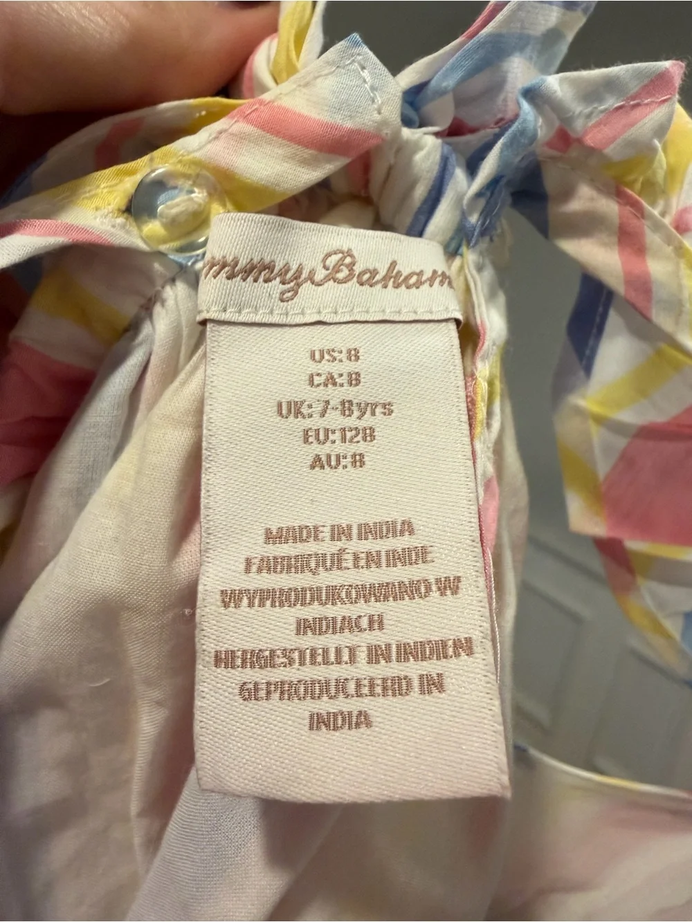 Girls Pastel Stripe Ruffle Dress - Multicolor size 8